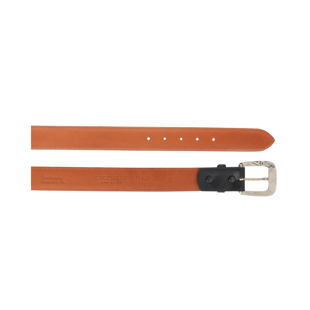 Lucchese Classics USA Made Goat Skin Western Belts Black