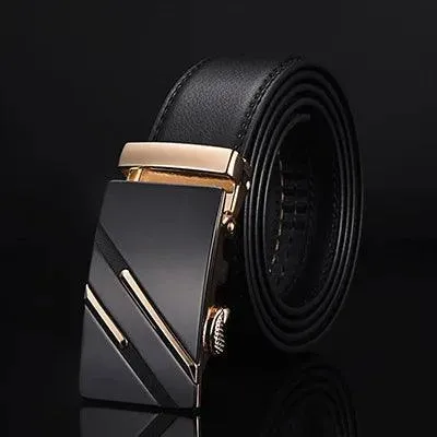 Luxury Automatic Buckle Leather Belt: Stylish Men's Strap for Sophisticated Looks