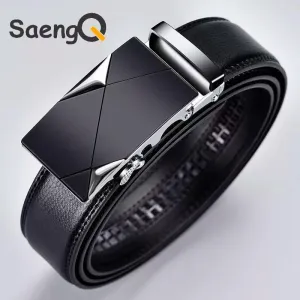 Luxury Automatic Buckle Leather Belt: Stylish Men's Strap for Sophisticated Looks