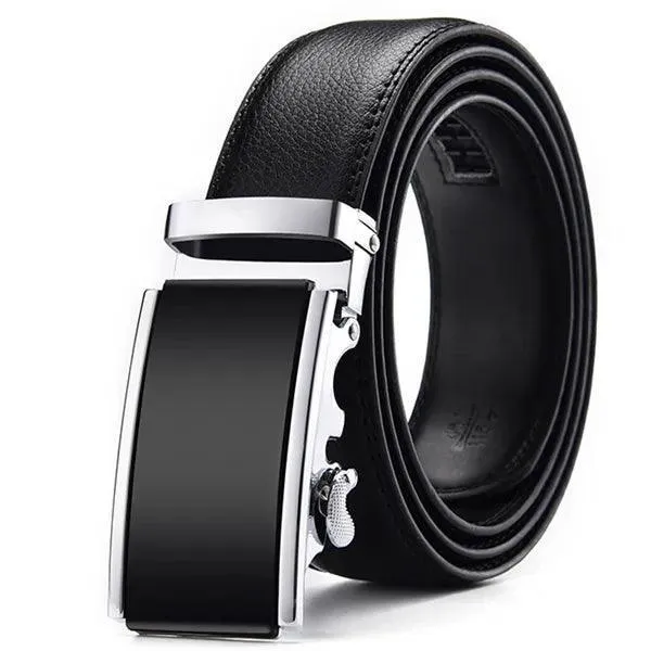 Luxury Automatic Buckle Leather Belt: Stylish Men's Strap for Sophisticated Looks