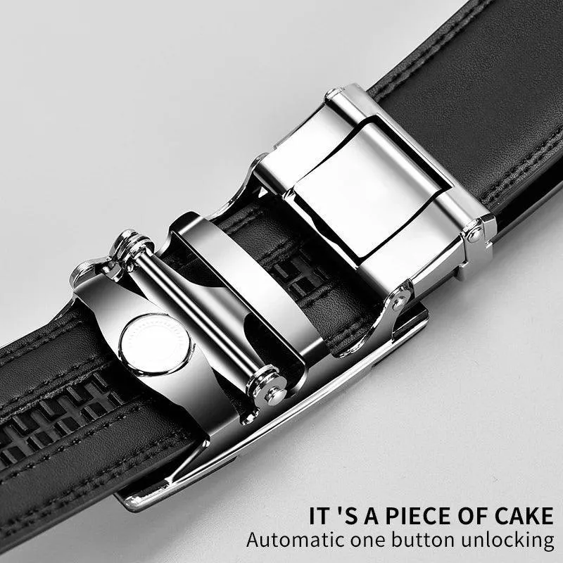 Luxury Automatic Buckle Leather Belt: Stylish Men's Strap for Sophisticated Looks