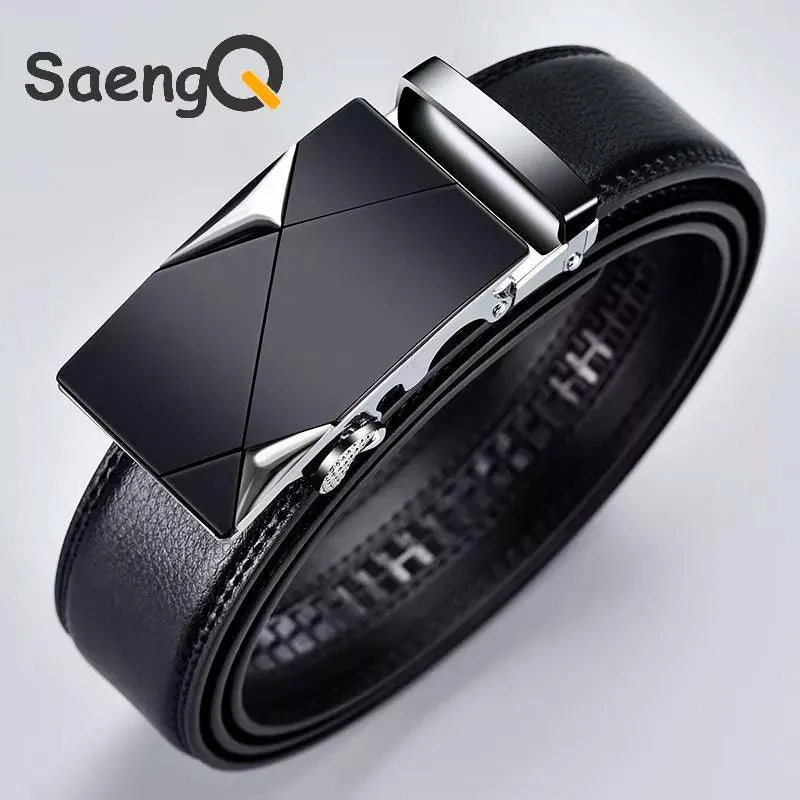 Luxury Automatic Buckle Leather Belt: Stylish Men's Strap for Sophisticated Looks