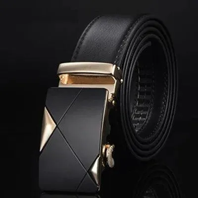 Luxury Automatic Buckle Leather Belt: Stylish Men's Strap for Sophisticated Looks