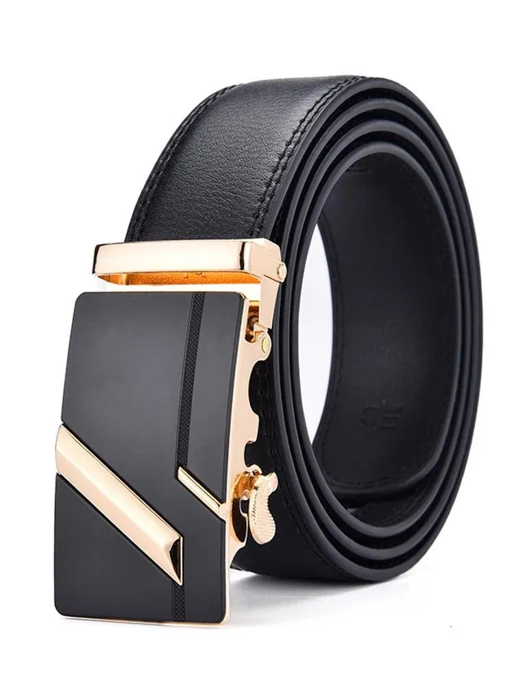 Luxury Automatic Buckle Leather Belt: Stylish Men's Strap for Sophisticated Looks