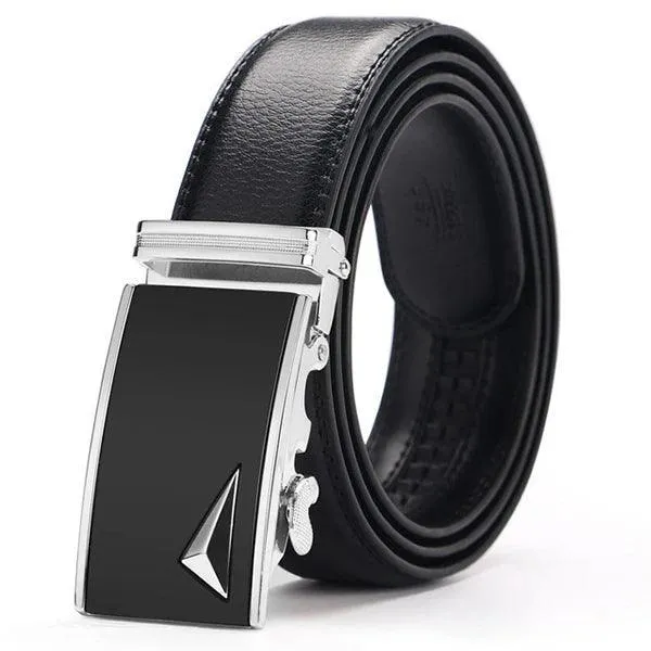 Luxury Automatic Buckle Leather Belt: Stylish Men's Strap for Sophisticated Looks
