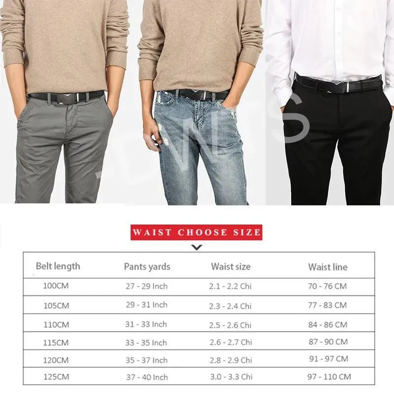 Luxury Automatic Buckle Leather Belt: Stylish Men's Strap for Sophisticated Looks