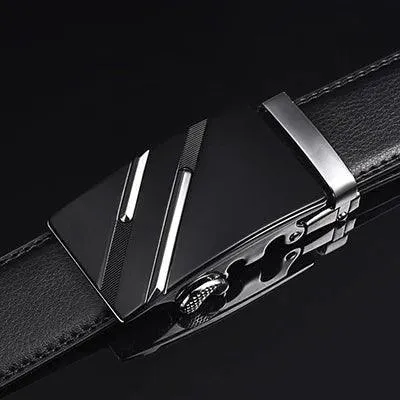 Luxury Automatic Buckle Leather Belt: Stylish Men's Strap for Sophisticated Looks