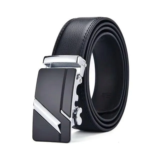 Luxury Automatic Buckle Leather Belt: Stylish Men's Strap for Sophisticated Looks