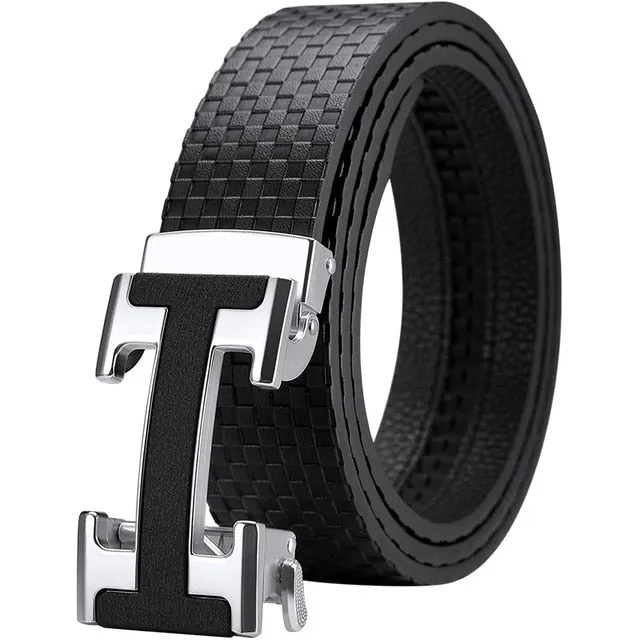 Luxury Plaid Pattern Bussiness Men Belt