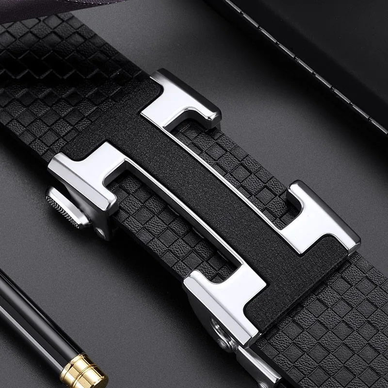 Luxury Plaid Pattern Bussiness Men Belt