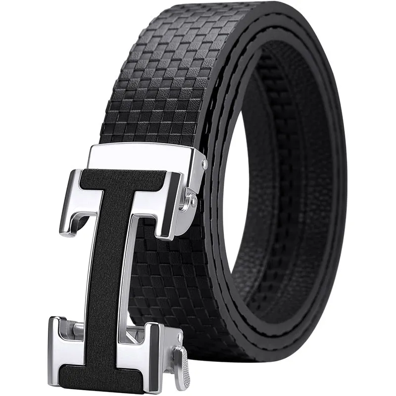 Luxury Plaid Pattern Bussiness Men Belt