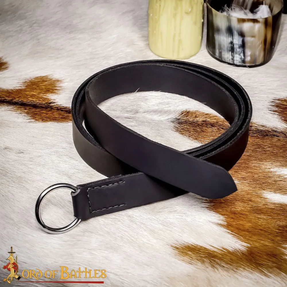 Medieval / Renaissance SCA Ring Belt in Black - 154cm Length