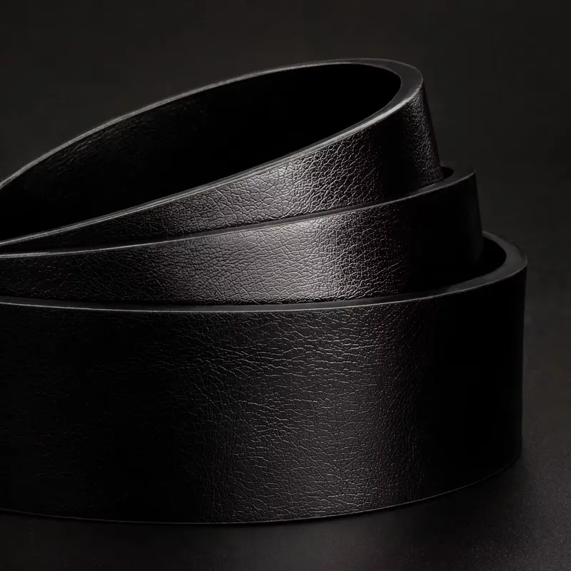 Men's Leather Casual Dress Belt with Classic Buckle and Style