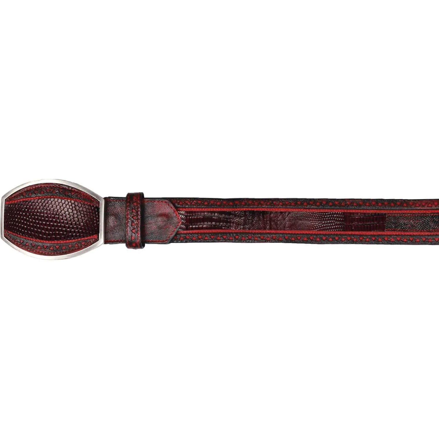 Men's Wild West Teju Lizard Laser Design Casual Belt 2C24U0718