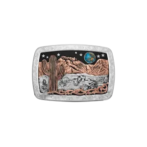 Montana Men's Desert Moon Turquoise Cactus Buckle