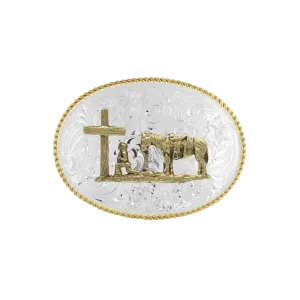 Montana Men's Silversmiths Belt Buckle Christian Cowboy Silver