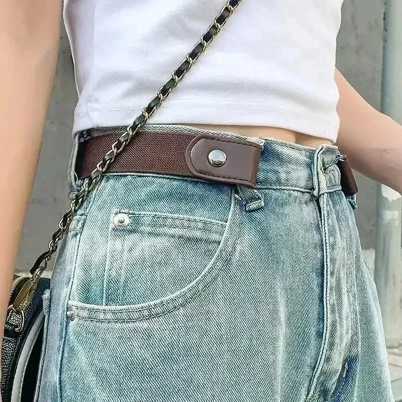 New Adjustable Stretch Elastic Waist Band Invisible Belt Buckle-Free Belts for Women Men Jean Pants Dress No Buckle Easy To Wear