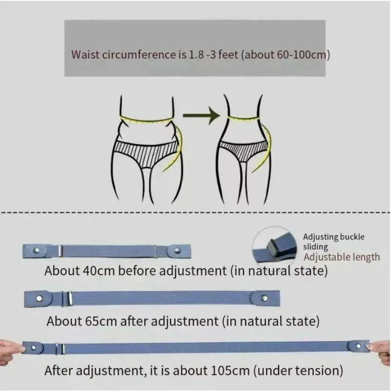 New Adjustable Stretch Elastic Waist Band Invisible Belt Buckle-Free Belts for Women Men Jean Pants Dress No Buckle Easy To Wear