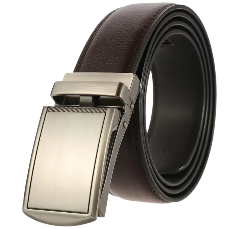 New Genuine Leather Men's Belt Luxury Fashion High Quality Male Belts Metal Automatic Buckle Men Belt Business Casual Waist Band