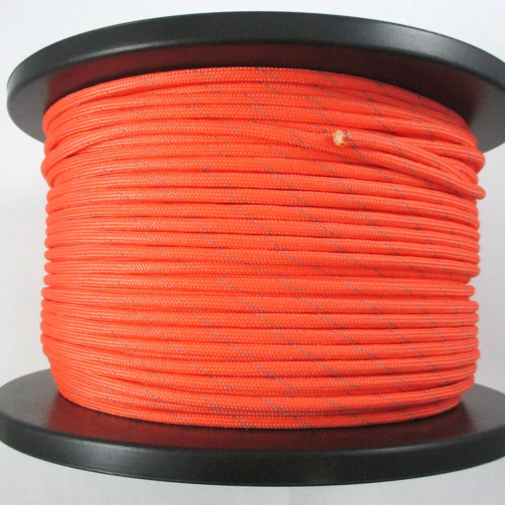 Orange Reflective Cord Paracord 500 Ft Spool Outdoor Camping Hunt Survival Tool