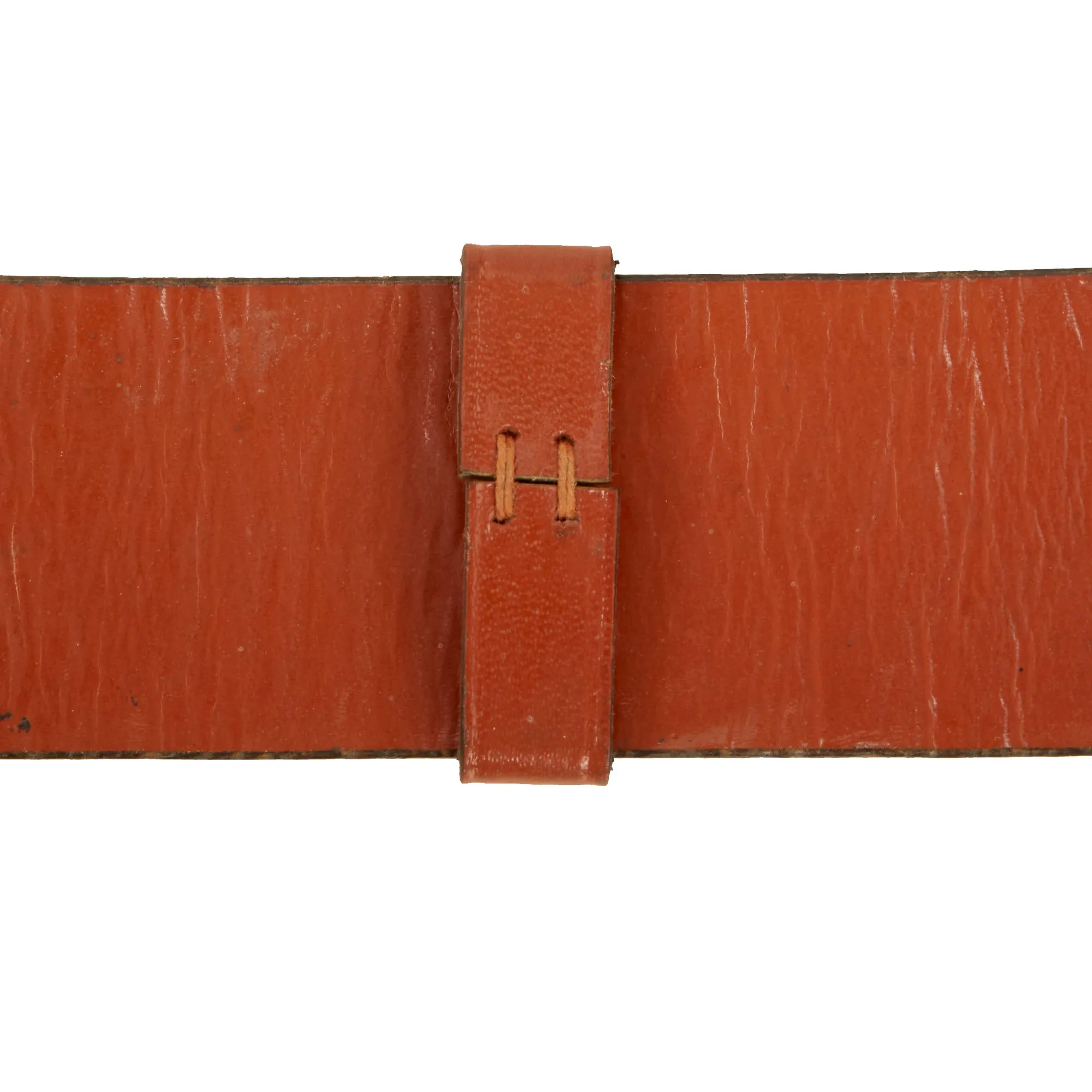 Original German WWII Army Heer Officers 50mm Brown Preßstoff Faux Leather Open Claw Buckle Belt