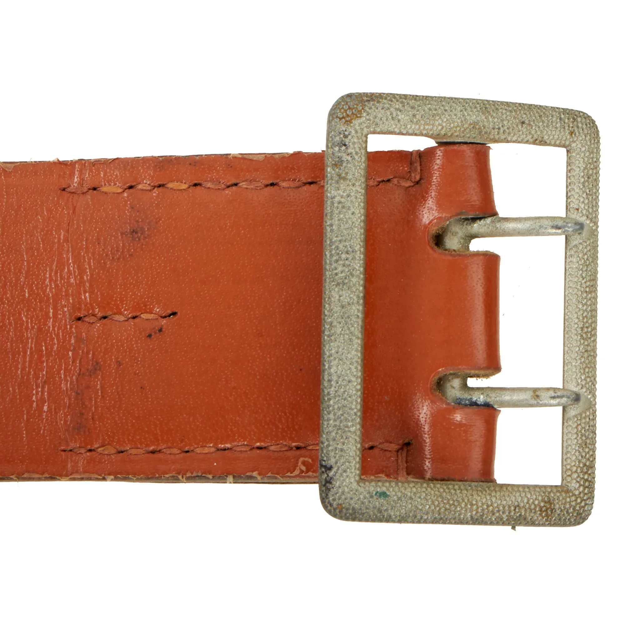Original German WWII Army Heer Officers 50mm Brown Preßstoff Faux Leather Open Claw Buckle Belt