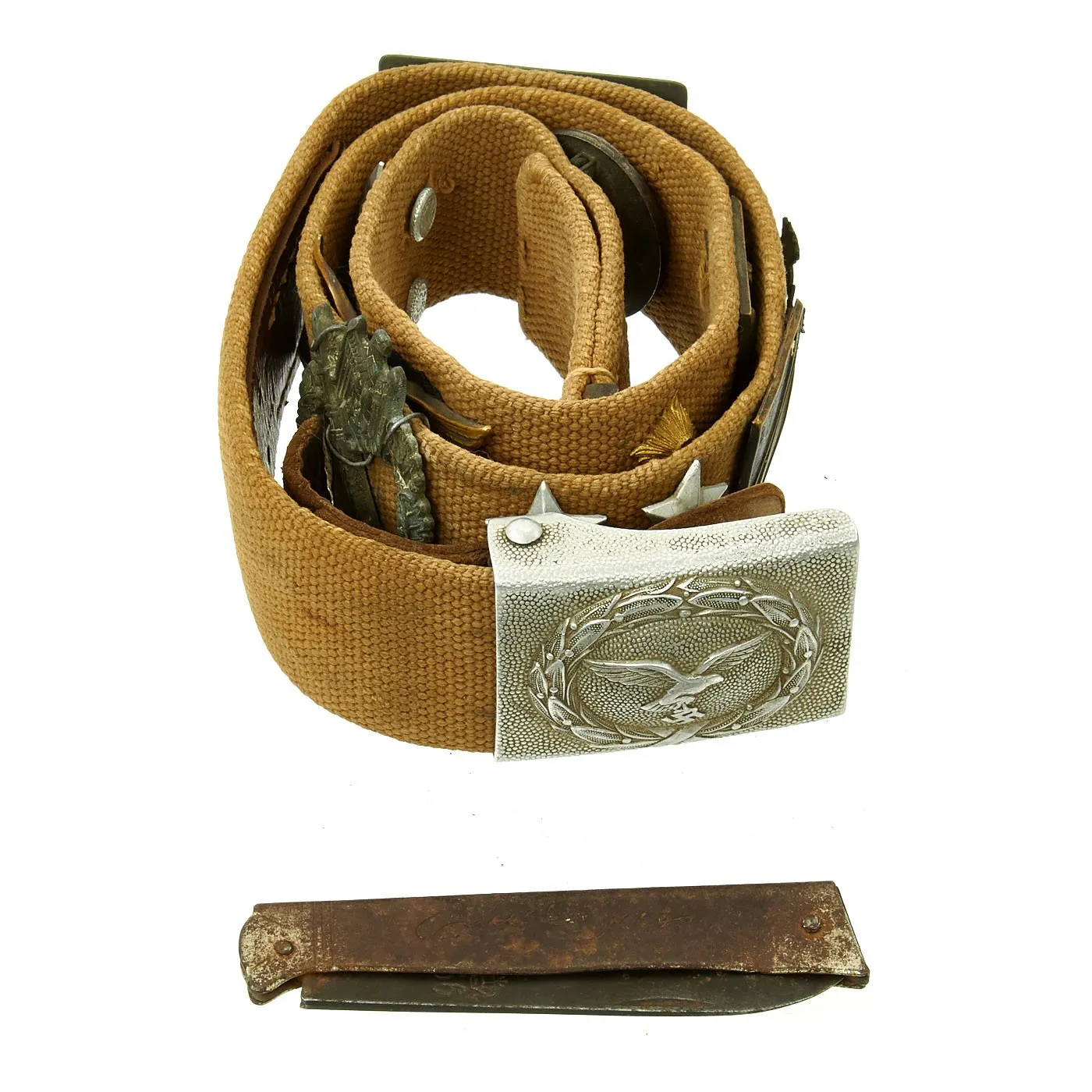 Original German WWII Luftwaffe Deutsches Afrikakorp DAK Hate Belt with Buckle