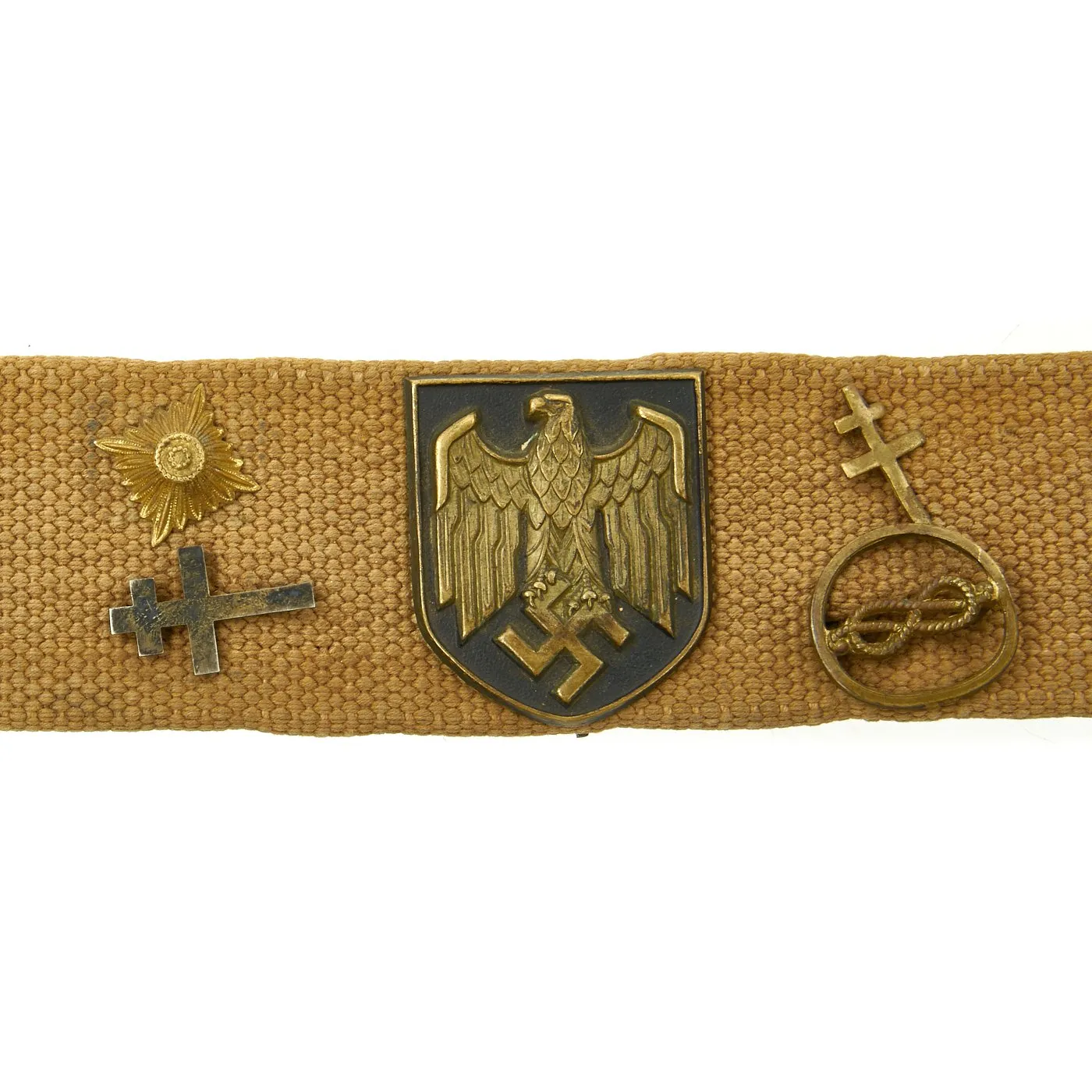 Original German WWII Luftwaffe Deutsches Afrikakorp DAK Hate Belt with Buckle