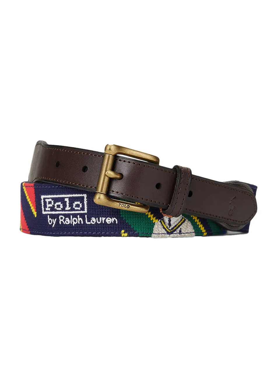 Polo Ralph Lauren Multi-Colored Needle Point Belt