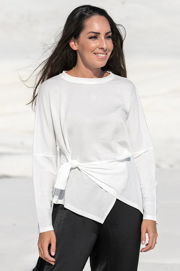 Queencii  Marta Wrap Top White