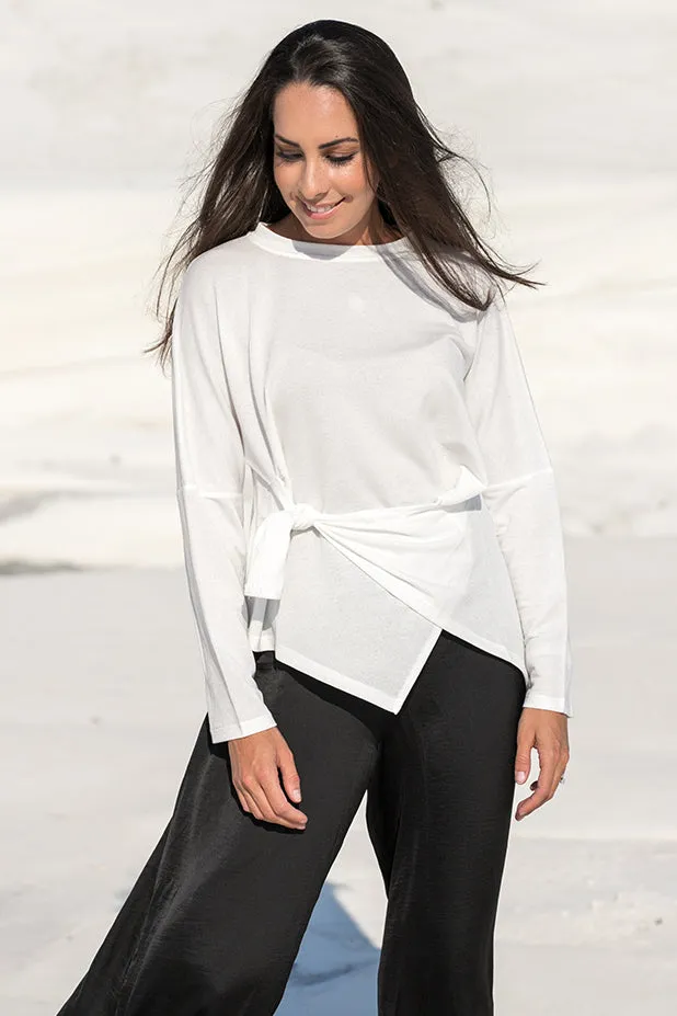 Queencii  Marta Wrap Top White