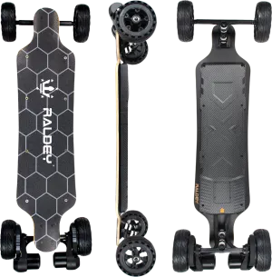 Raldey Bamboo V3S-AT All-Terrain Electric Skateboard 28 MPH 19 Mile Range Belt Drive 1500W New
