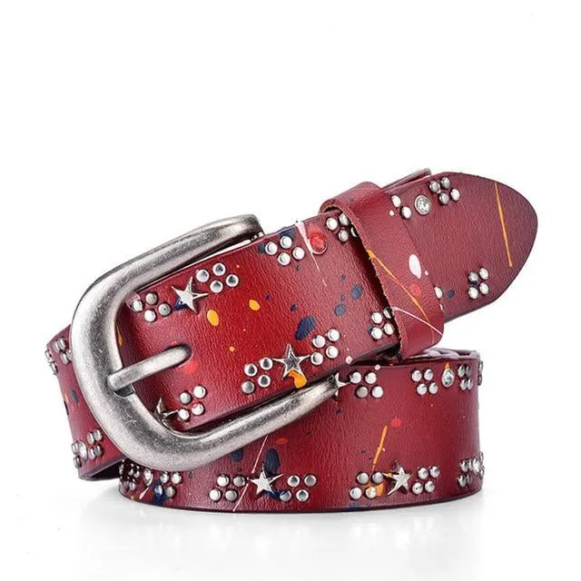 Rivet Inlay Vintage Luxury Designer Belt