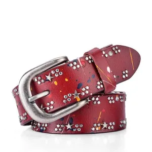 Rivet Inlay Vintage Luxury Designer Belt