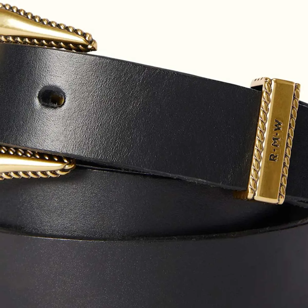 RM WILLIAMS Women's Agnes Double Butt Leather Belt - Black