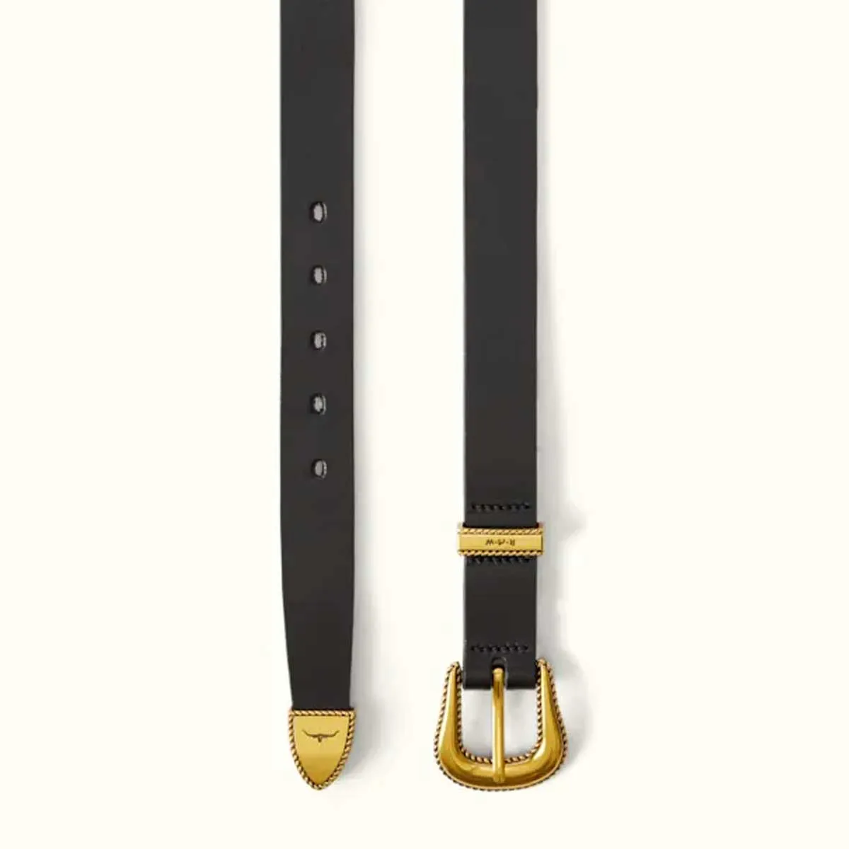 RM WILLIAMS Women's Agnes Double Butt Leather Belt - Black