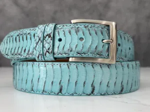 Spitting Cobra Back Cut Belt: Sky Blue