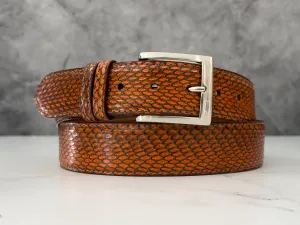 Spitting Cobra Front Cut Belt: Cognac