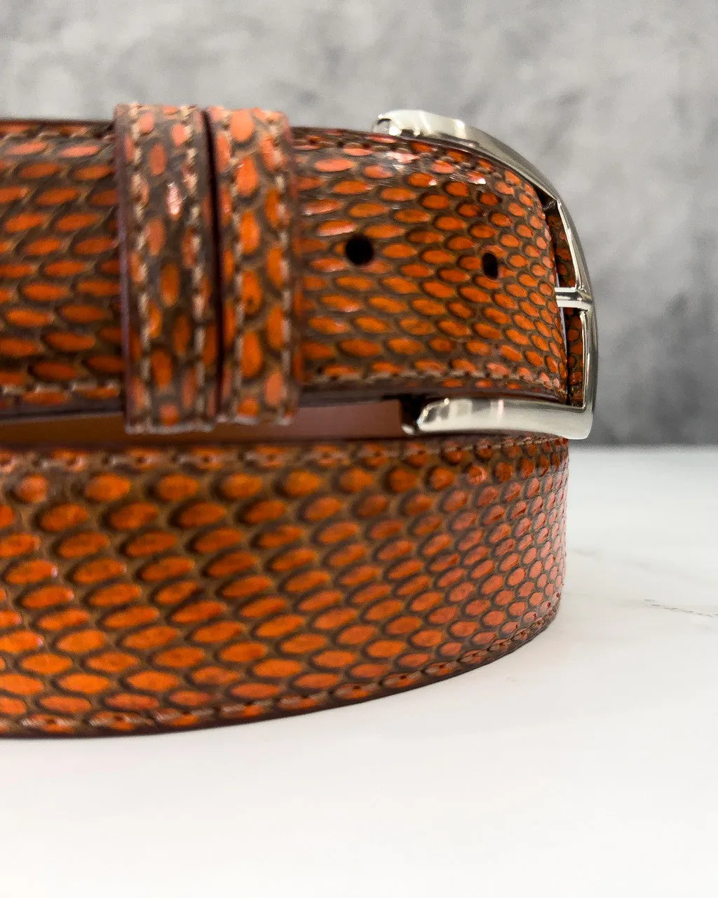Spitting Cobra Front Cut Belt: Cognac