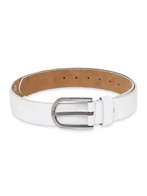 Spykar White Genuine Leather Belt