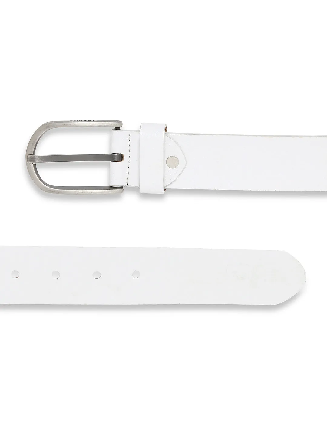 Spykar White Genuine Leather Belt