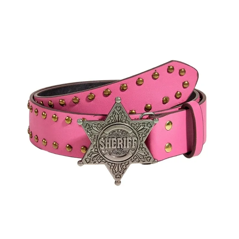 Star Buckle Y2K Fashion Jeans Belt - Western Cowgirl Rivet Wide Waistband