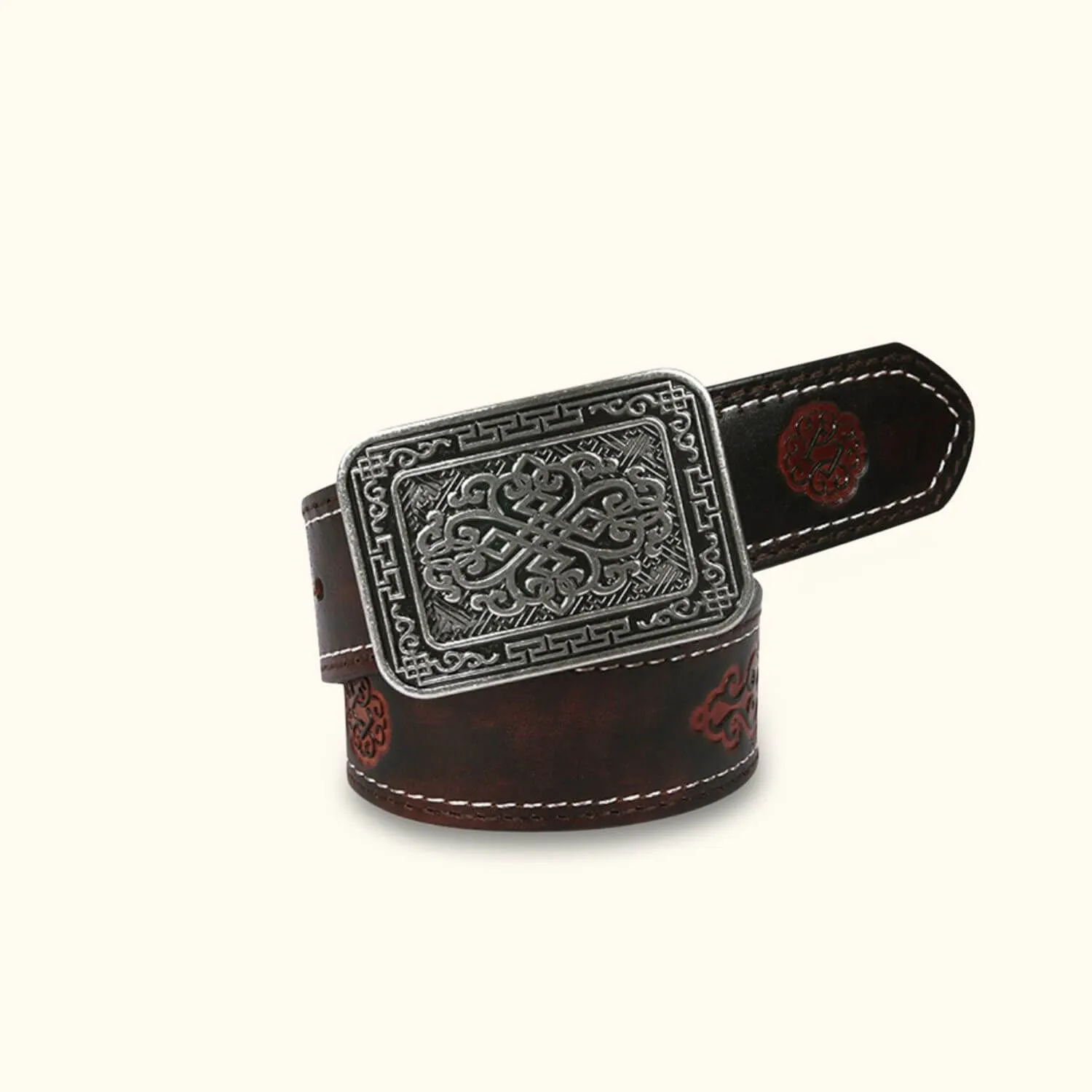The Stitch Up – Double Needle Stitch Leather Western Belt for Men