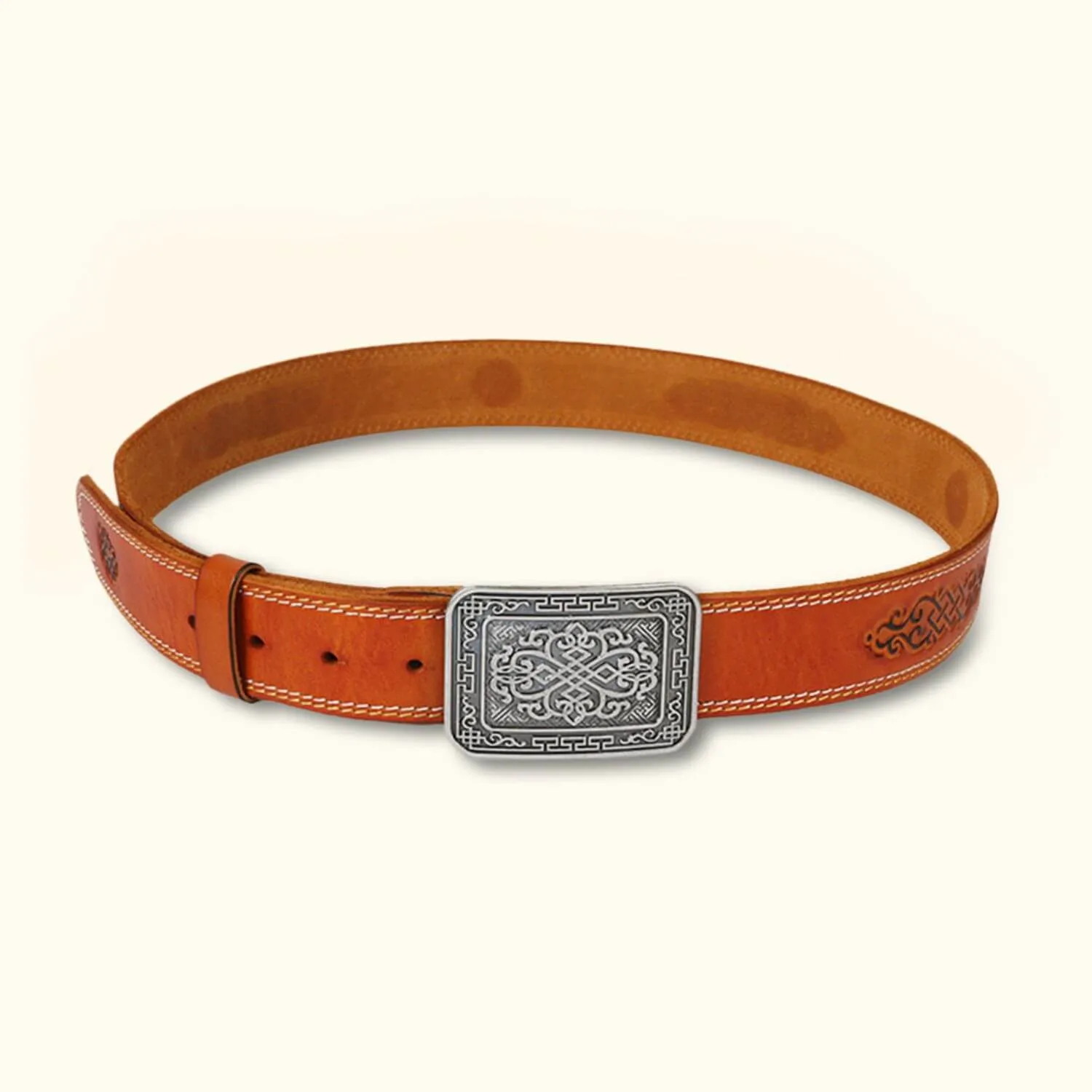 The Stitch Up – Double Needle Stitch Leather Western Belt for Men