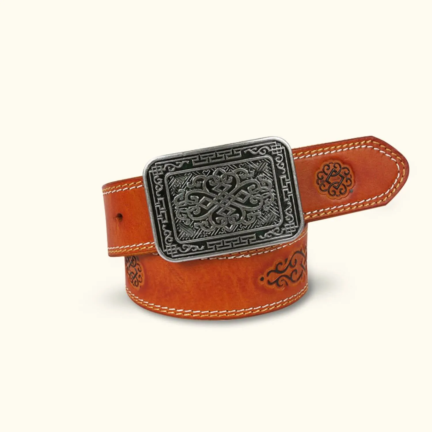 The Stitch Up – Double Needle Stitch Leather Western Belt for Men