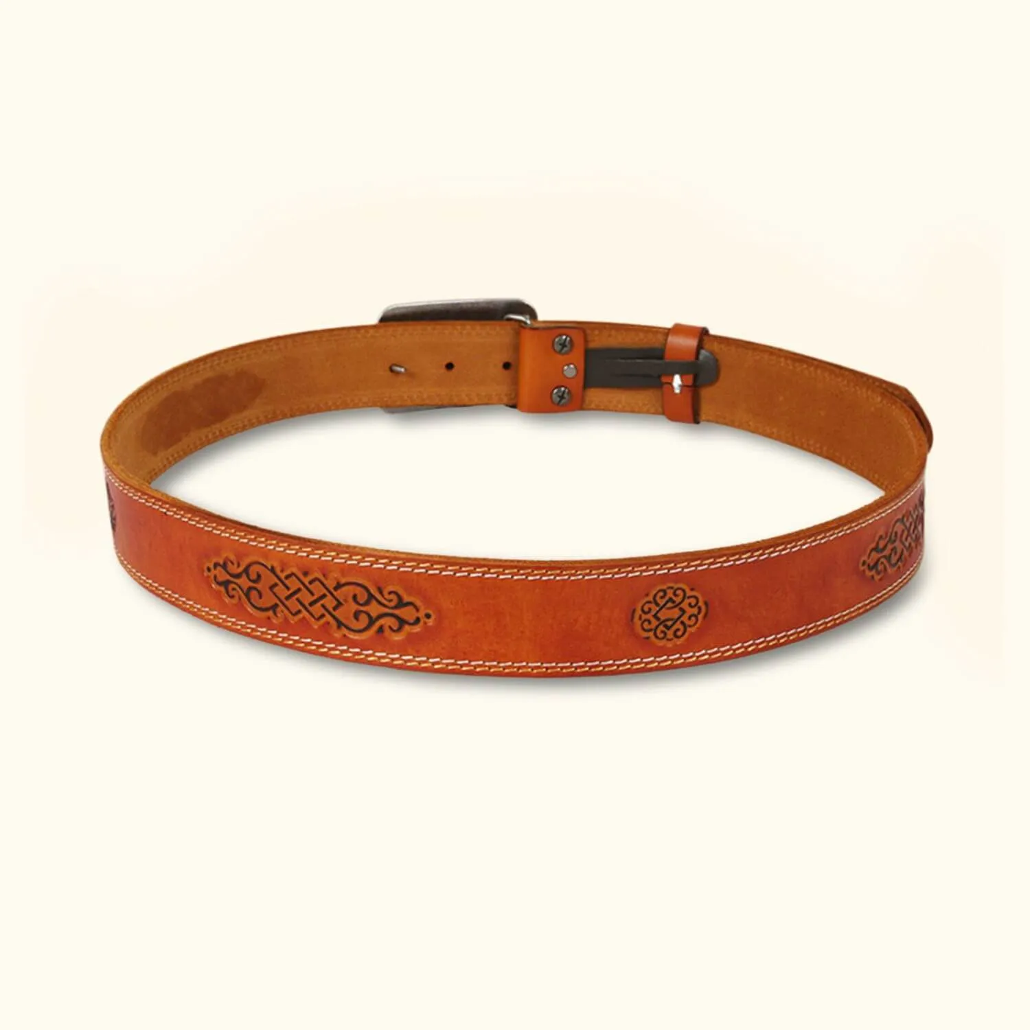 The Stitch Up – Double Needle Stitch Leather Western Belt for Men