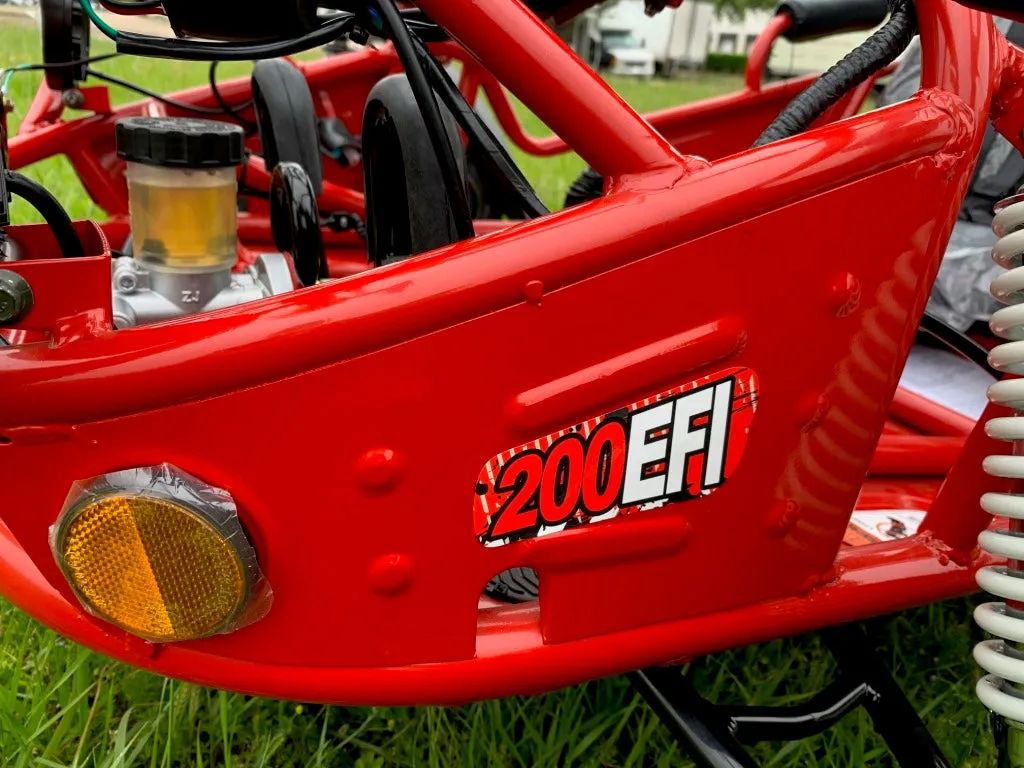 Trailmaster 200E XRS EFI Buggy / Go Kart Full Size youth Adult Off road Go Kart, Adjustable Seat, Independent Front Suspension, Double A Arms,