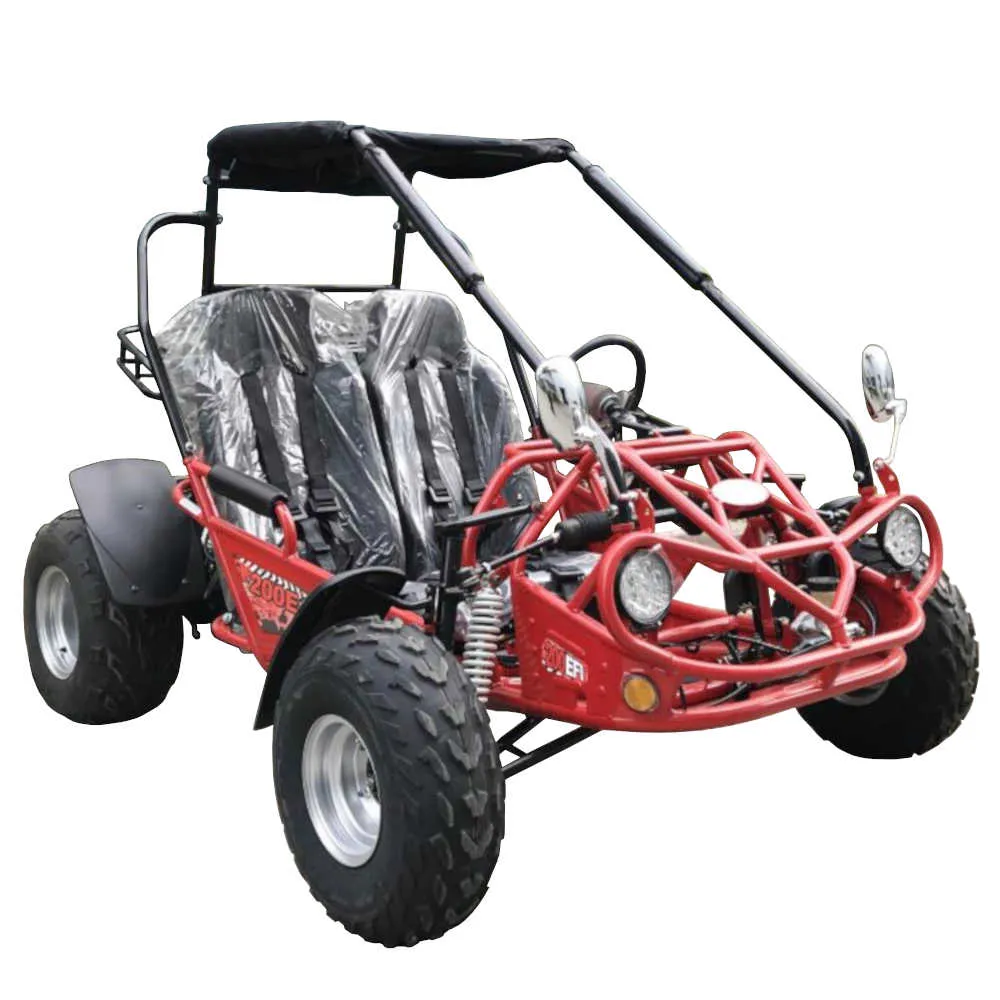 Trailmaster 200E XRS EFI Buggy / Go Kart Full Size youth Adult Off road Go Kart, Adjustable Seat, Independent Front Suspension, Double A Arms,