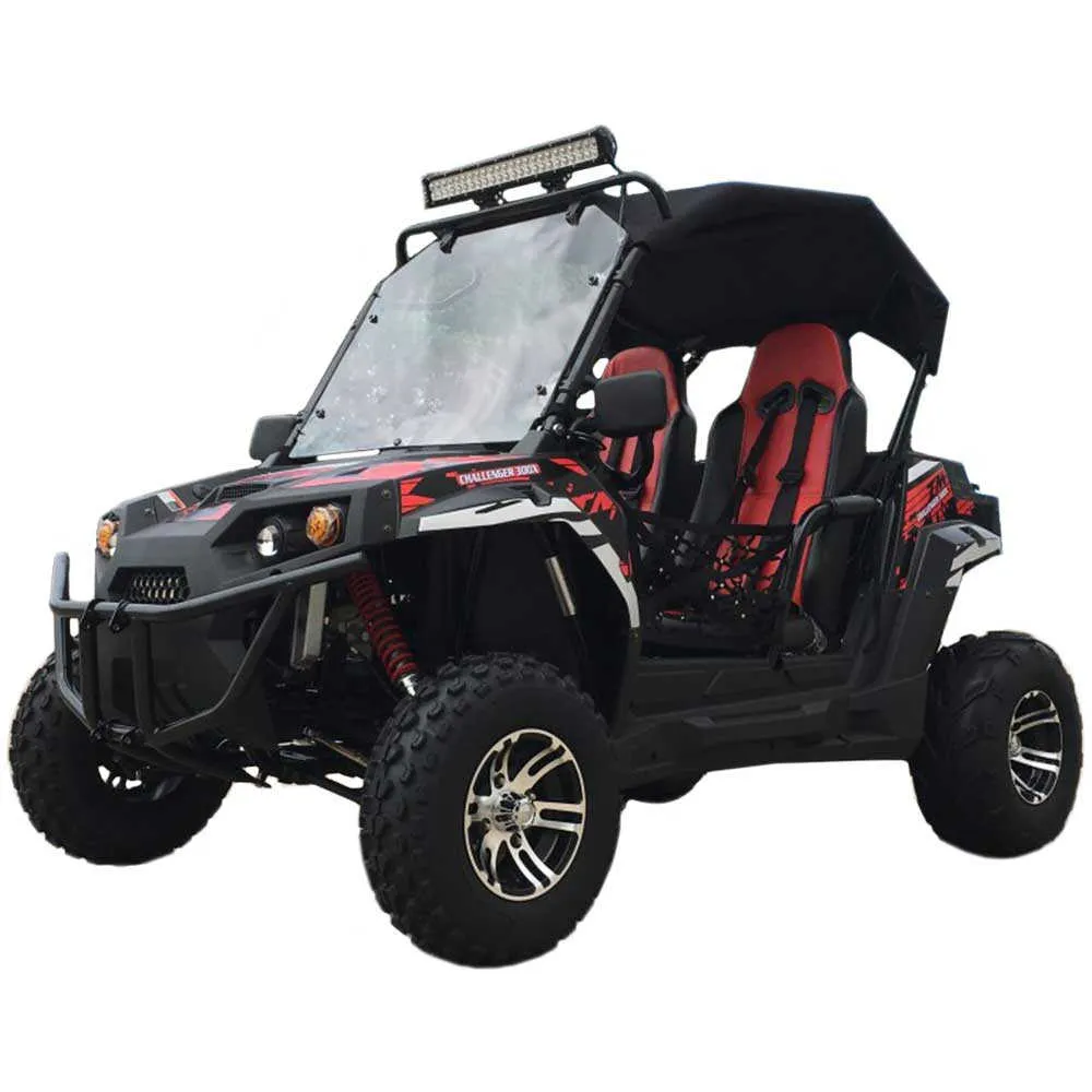 TrailMaster Challenger 200EX EFI UTV Deluxe, Windshield, Push Bar, Chrome Rims, Light bar included