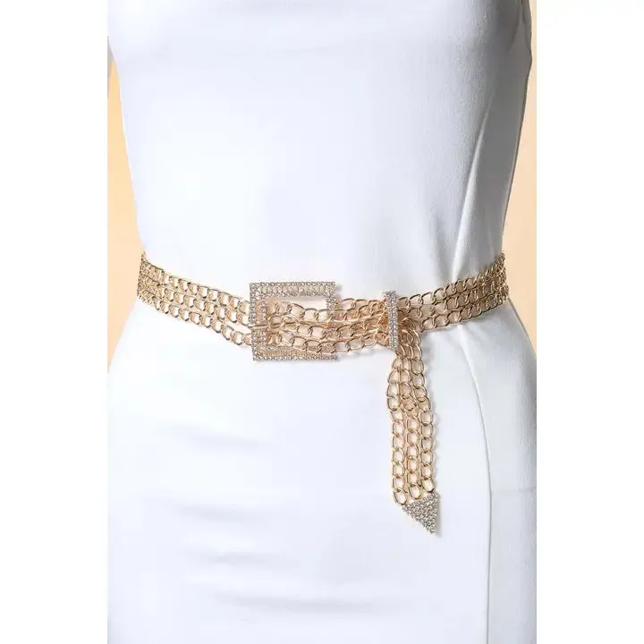 Triple Chain Link Layered Belt
